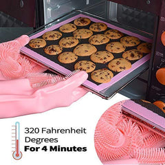 Reusable Silicone Dishwashing Cleaning Gloves | Anti-Slip Scrubber Gloves for Kitchen Cleaning - GARDINO