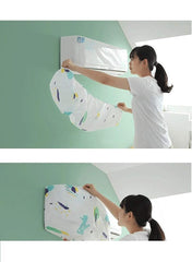 Stretchable dustproof and waterproof AC cover on a 1.5-ton split air conditioner