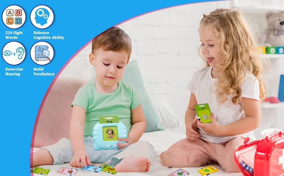 Rechargeable Talking Flash Cards | Educational Learning Toy for 2+ Year Olds | Montessori Toy for Boys & Girls Gardino