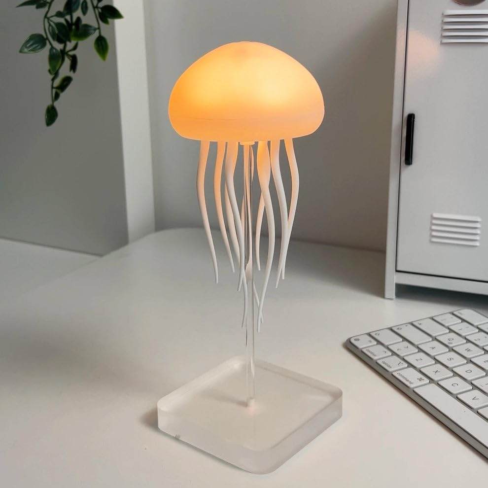 Jellyfish LED Night Light – 7-Color Changing Baby Room Lamp | Hanging + Base | Aesthetic Ocean-Themed Decor & Gift - Gardino