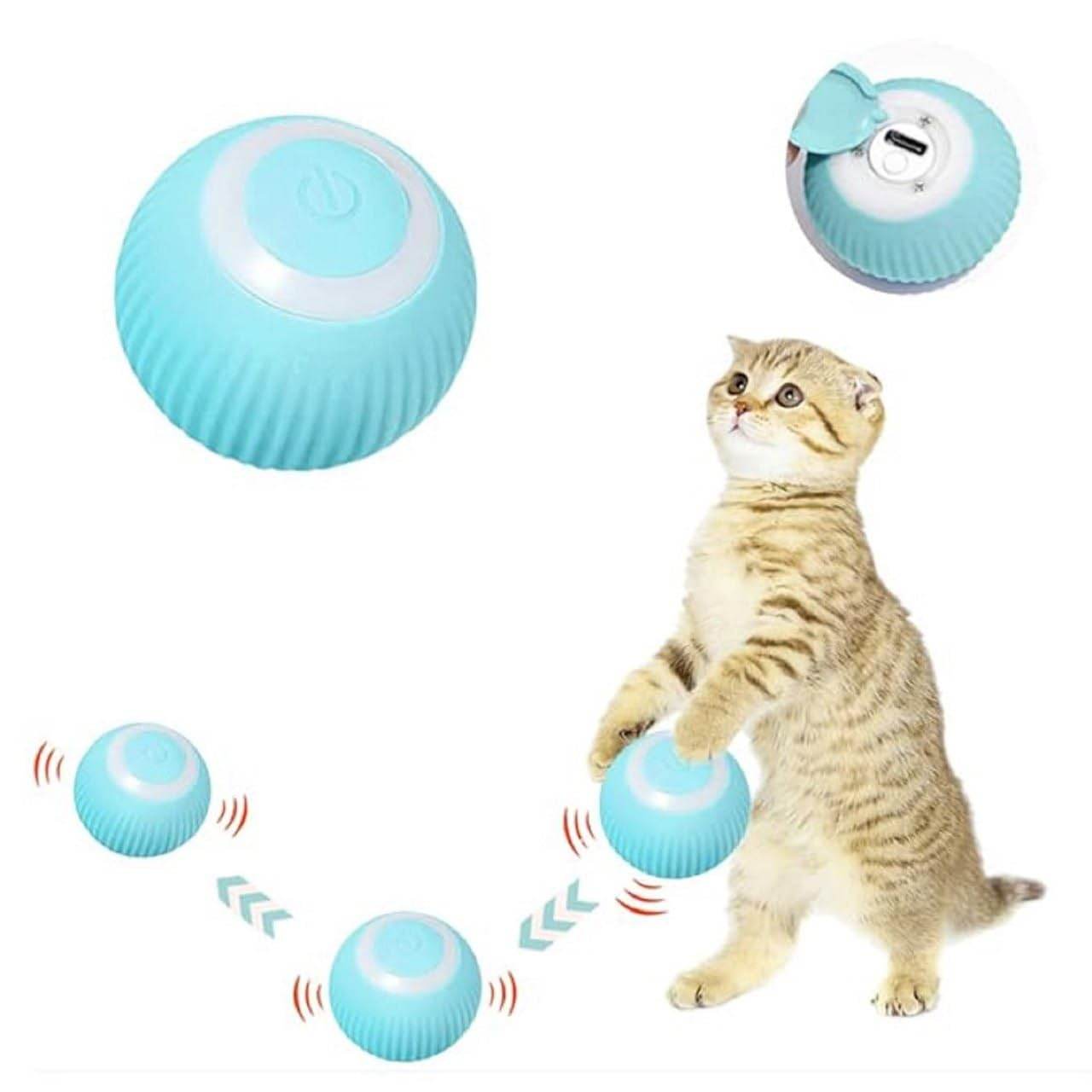Smart LED 360° Cat Toy Ball | Rechargeable Interactive & Obstacle-Avoiding Fun for Cats | LED Light-Up Automatic Rotating Toy for Cats - Gardino