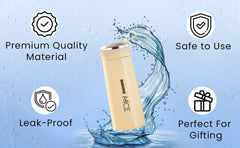 Nice Water Bottle BPA-Free with Glass Inner Liner & Plastic Shell – 400ml, Portable & Multicolor | Perfect for School, Gym, Office, Home Gardino