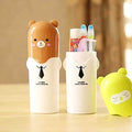 Portable Cartoon Animal Toothbrush Holder - Travel & Bathroom Storage (Pack of 2) Gardino