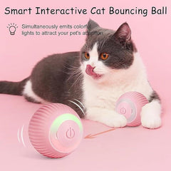 Smart LED 360° Interactive Cat Toy Ball, Obstacle-Avoiding Rechargeable LED Light Toy for Cats