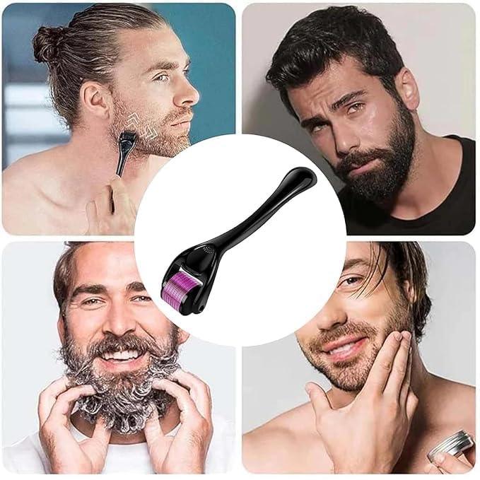 GARDINO Derma roller For Hair And Beard Regrowth 540 Micro 0.5mm Titanium Alloy Needles Reduces Hair Fall & Stimulates Hair Follicles, Safe and Effective Easy to use Gardino