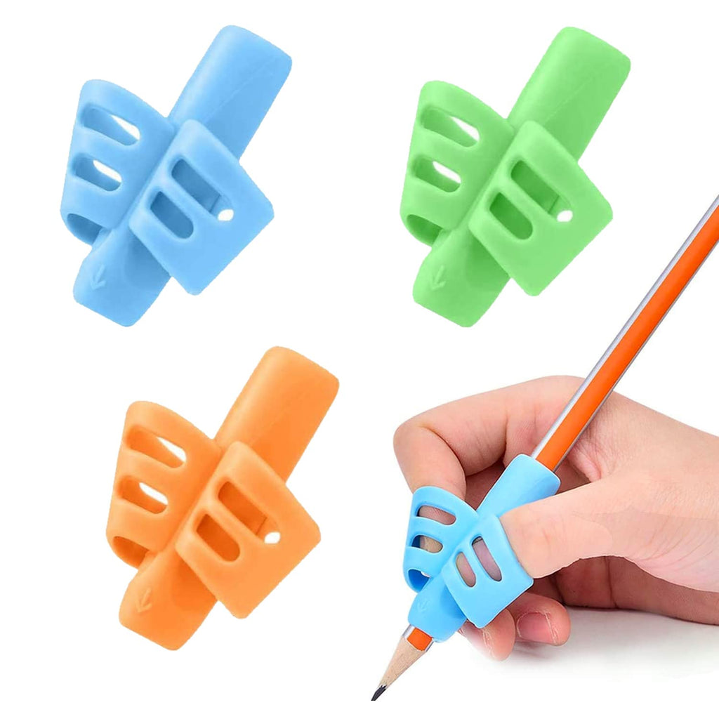 3Pcs Pencil Holder Set – Finger Grip for Kids, Perfect for Handwriting Beginners (Ages 3+), Multi-Color Gardino