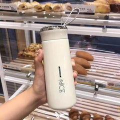 Nice Water Bottle BPA-Free with Glass Inner Liner & Plastic Shell – 400ml, Portable & Multicolor | Perfect for School, Gym, Office, Home Gardino