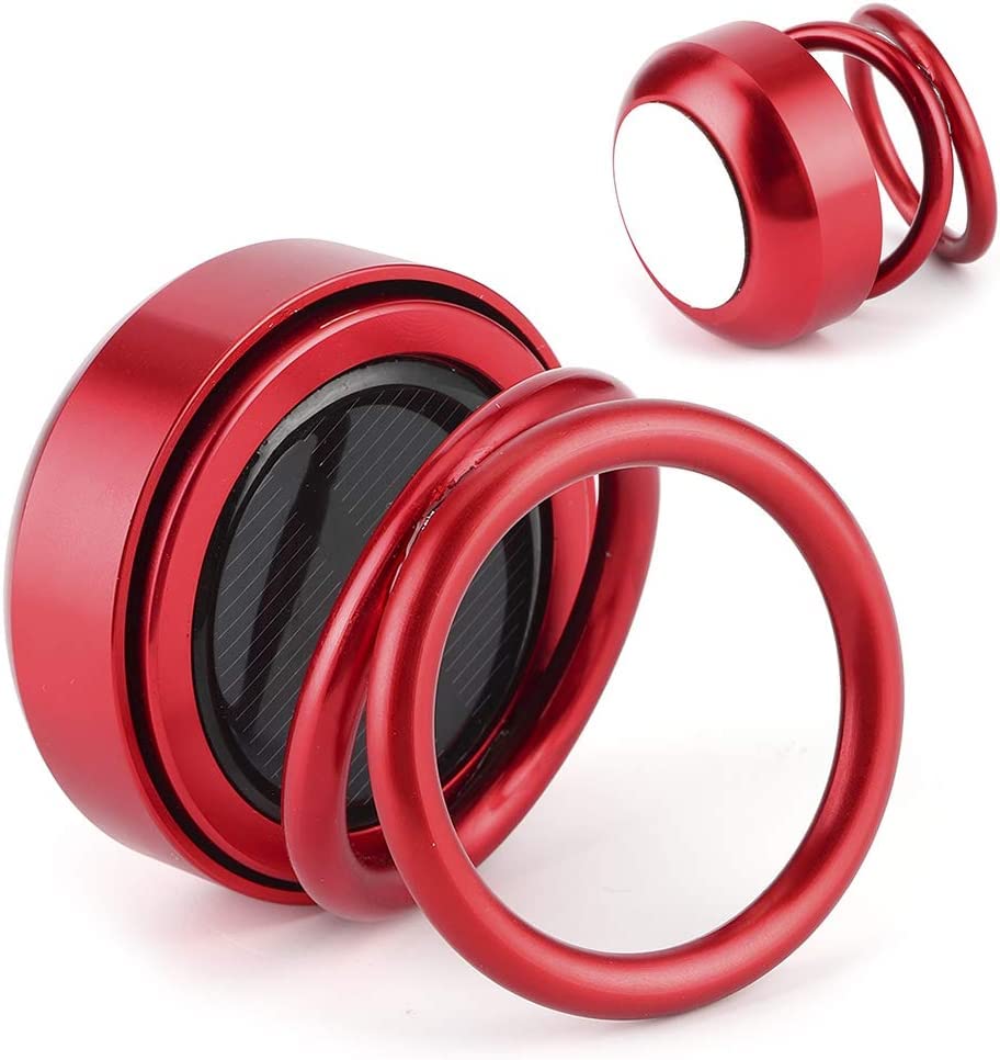 Solar-Powered Car Aroma Diffuser - 360° Double Ring Rotating Car Perfume Air Freshener Gardino