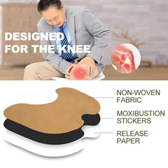 Herbal Knee Pain Relief Patch – Natural Chinese Heating Pads for Joint, Muscle & Arthritis Pain – Quick Relief Plaster for Back, Knee & Body Aches