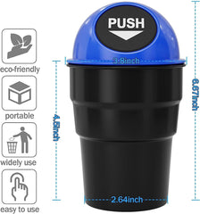 Portable Mini Car Dustbin/Trash Bin – Compact Car Garbage Can for Cup Holder, Travel & Storage (Black) Gardino