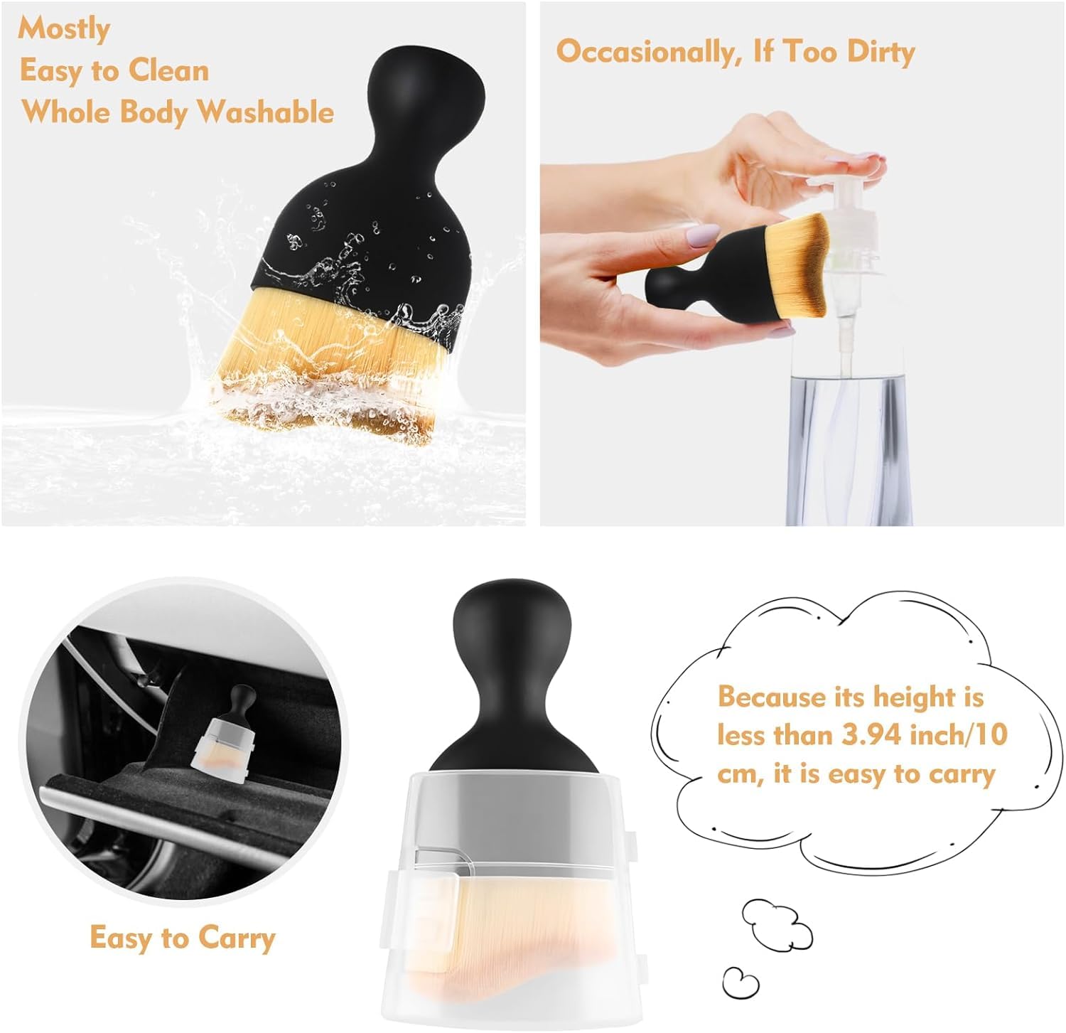 Multipurpose Cleaning Brush for Car Interior, AC Vents, Keyboard, and Gadgets Gardino