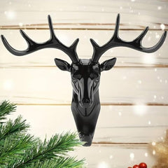 1 PCS Deer Head Hanging Hook, Self-Adhesive Wall Hook for Bags, Keys, and More | Rustic Wildlife-Inspired Decorative Holder (Black) Gardino