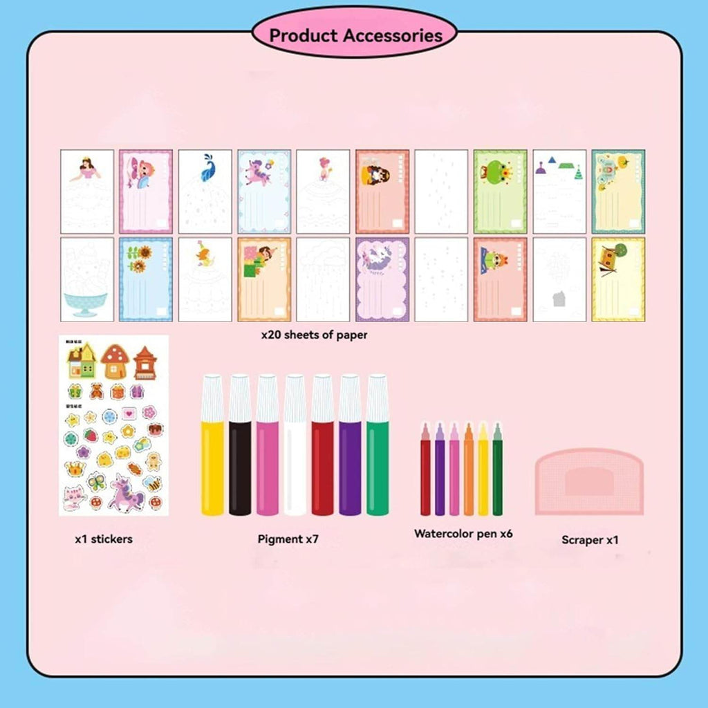 Art Kids Paint Kit – 35-Piece DIY Rainbow Scratch & Dot Painting Craft Set for Creative Fun - Gardino