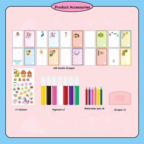 Art Kids Paint Kit – 35-Piece DIY Rainbow Scratch & Dot Painting Craft Set for Creative Fun - Gardino