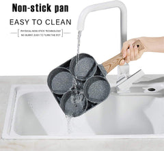Non-Stick Frying Pan with 4 Hole | 7.5 IN Pancake Pan | Fried Egg & Burger Pan | Multi-Purpose Breakfast Cooking Pan (Multicolor) Gardino