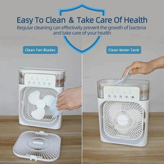 Portable Mini Air Conditioner – Quiet & USB Powered Personal Cooler with 3 Smart Speeds, 360° Adjustable Airflow & Timer for Home, Office & More Gardino