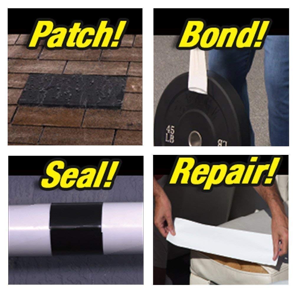 Flex Tape - Strong Rubberized Waterproof Sealant Tape for Roof Leaks, Surface Cracks, and Water Tank Repairs Gardino