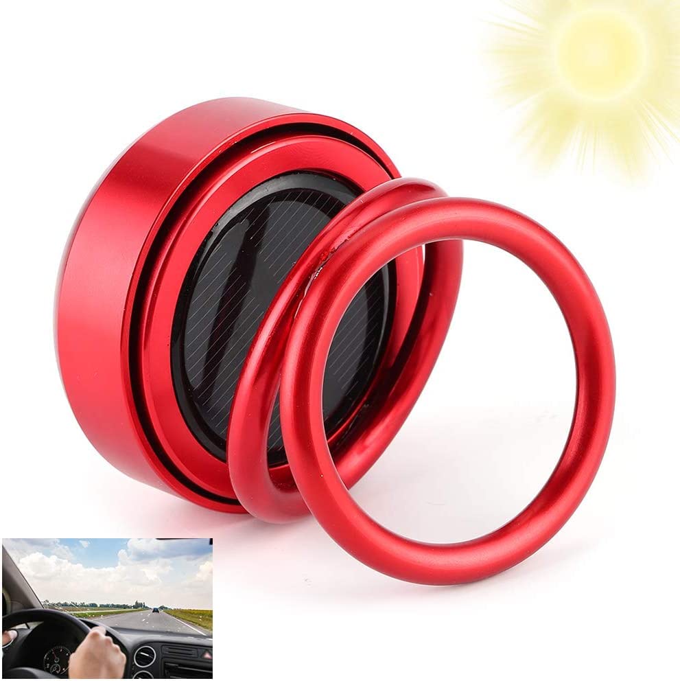 Solar-Powered Car Aroma Diffuser - 360° Double Ring Rotating Car Perfume Air Freshener Gardino