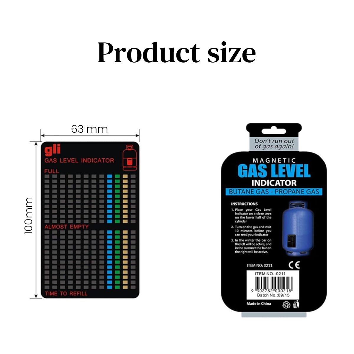 Gas Level Indicator, Propane Gauge for Propane Tank, Reusable Propane Fuel Level Indicator for Home and Kitchen Gardino