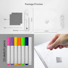 LED Acrylic Writing Board Table Lamp with Pen – 3D Light-Up Message Board for Kids, Gifts & Home Office Decor