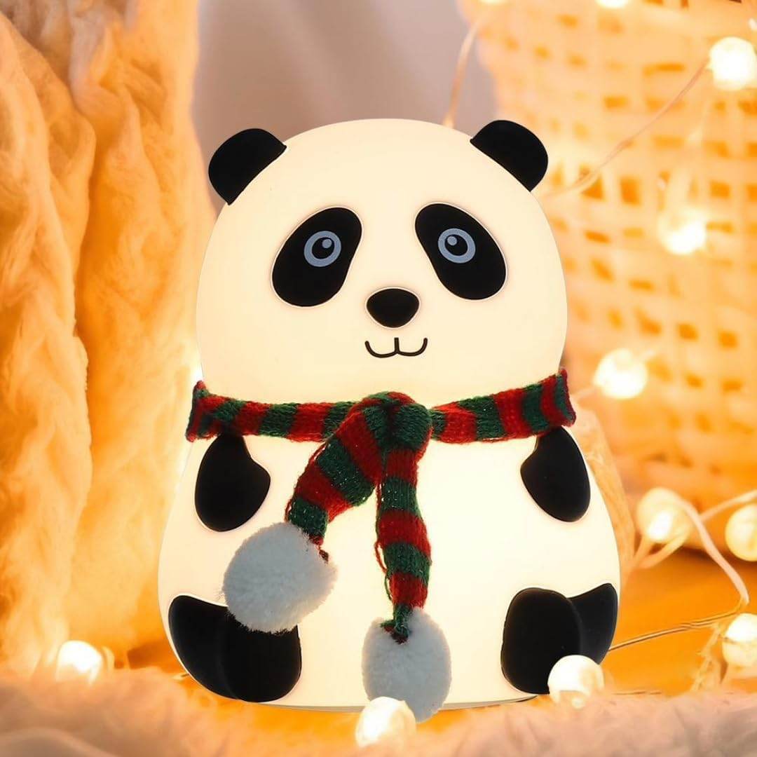Adorable Panda Night Lamp for Kids Bedrooms | Perfect Valentine’s Gift | Cute, USB Rechargeable Touch Control LED Nightlight for Toddlers & Babies - Gardino