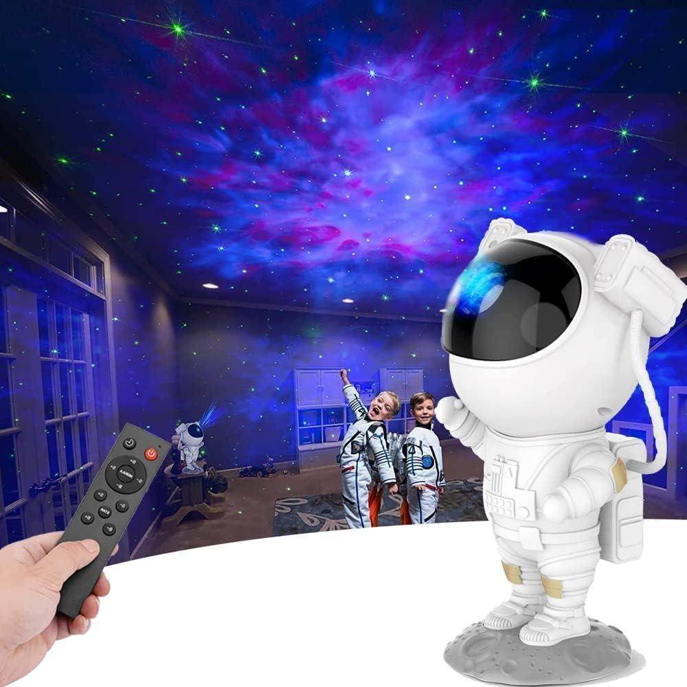 Astronaut Galaxy Projector with Remote Control - 360° Adjustable Timer Kids Astronaut Nebula Night Light, for Gifts,Baby Adults Bedroom, Gaming Room, Home and Party (Corded Electric) - Gardino