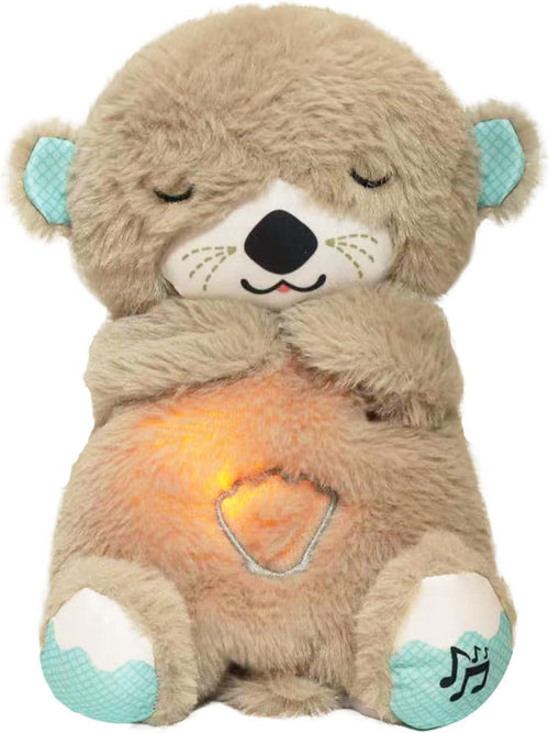 Baby Sound Machine Soothe Breathing Otter, Sensory Details Music Lights Rhythmic Breathing Motion Musical Baby Toy Plush for Newborns Gardino