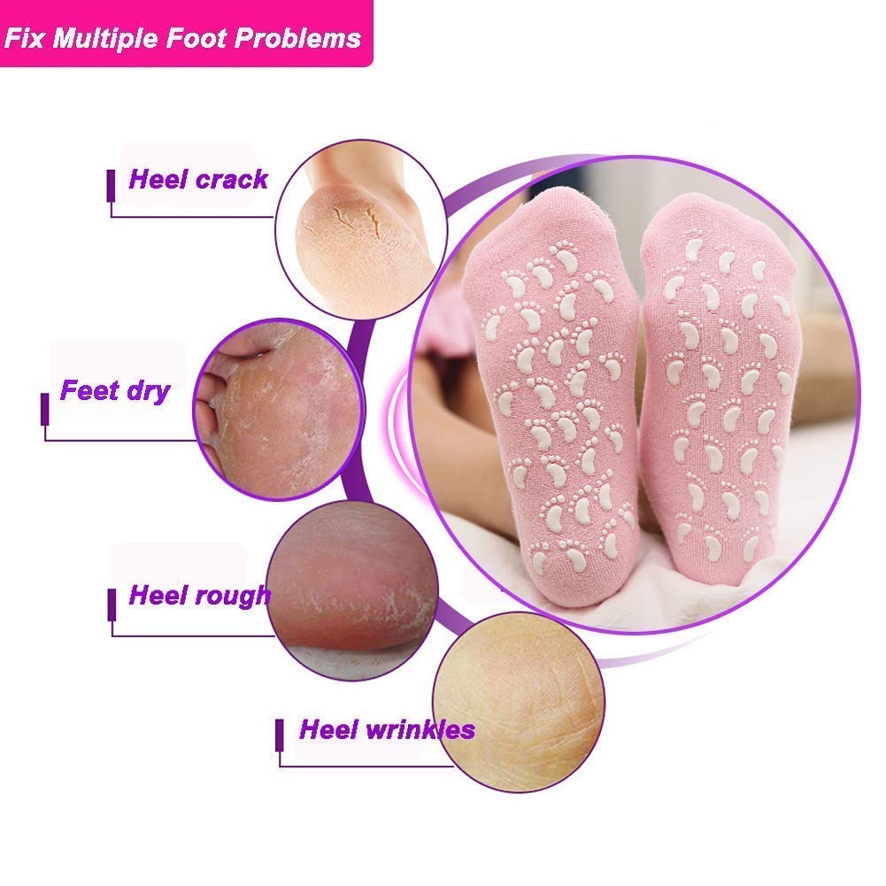 Moisturizing Silicone Gel Socks For Women And Men Gel Black Socks For Dry Cracked Feet Gardino