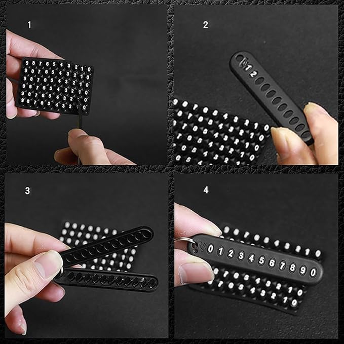 Anti-Lost Car Keychains With Phone Number Tag Metal Keychain Double Pendant Keyring For Car, Bike, Office Home, Black Gardino