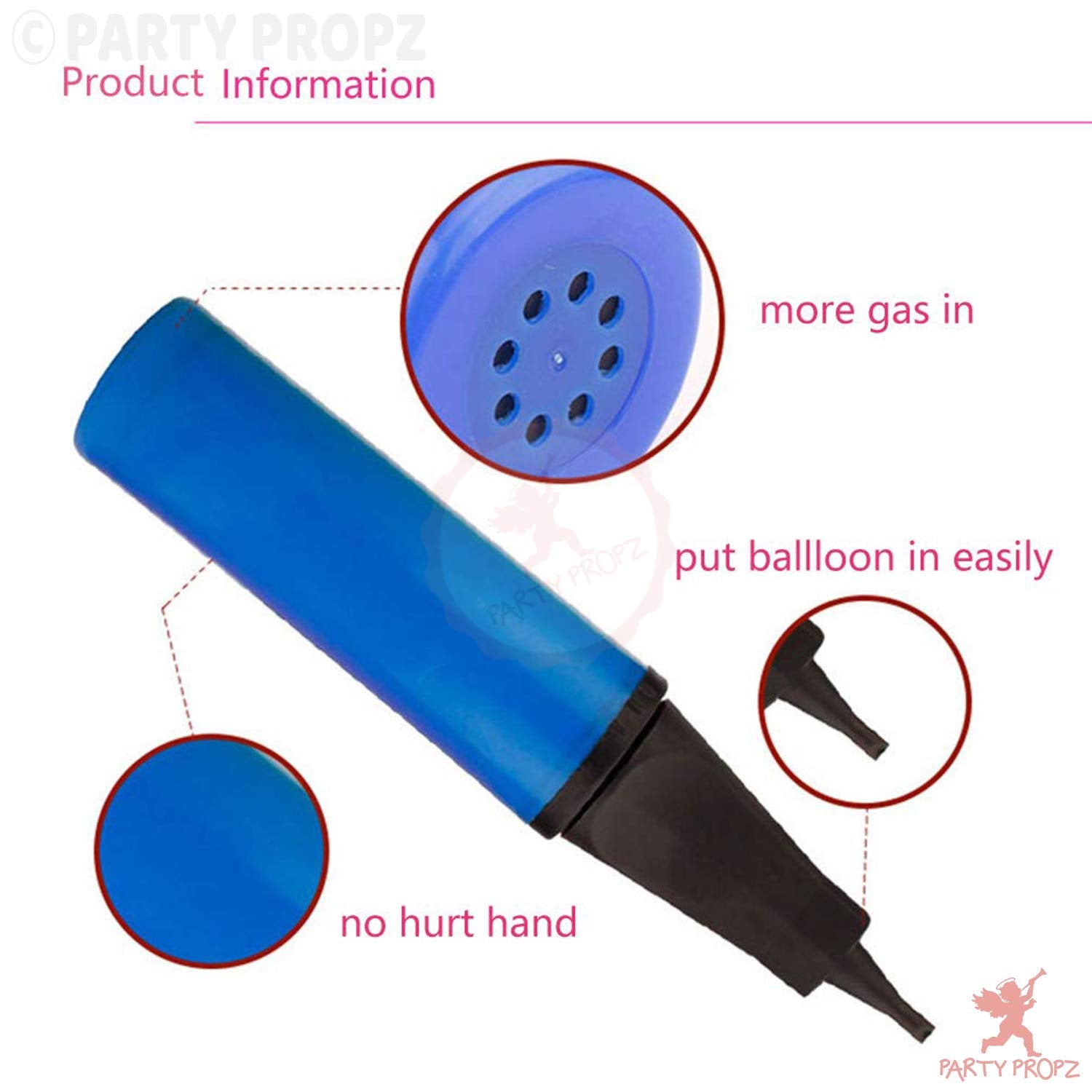 Manual Balloon Hand Pump, Portable Balloon Inflator for Latex and Foil Balloons Gardino