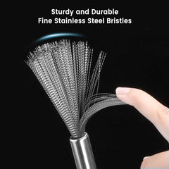 Steel Scrubber Brush with Handle for Kitchen, Pan, Pot, Wok, and Dishes Cleaning Gardino