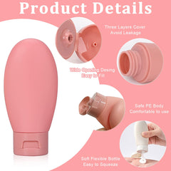 3 Leak-Proof Travel Bottles 60ml Refillable Toiletry Containers with Lids for Packing and Travel