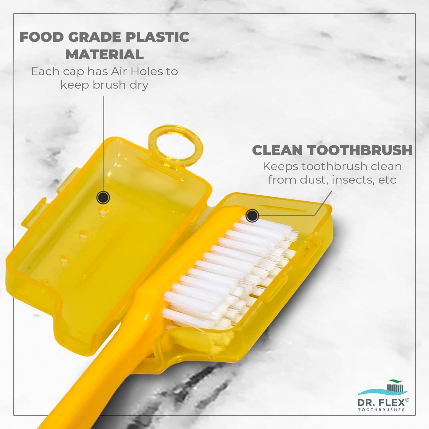 Anti-Bacterial Hygiene Caps for Toothbrush (Pack of 2) – Protects Bristles from Germs & Bacteria, Multicolour Gardino