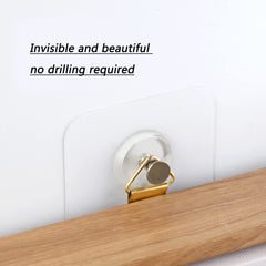 Self Adhesive Photo Frame Hooks No Drilling, Heavy Duty Wall Hooks for Hanging Picture Frames and Decor (Pack of 10)