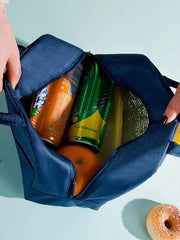 Gardino Insulated Travel Lunch/Tiffin/Storage Bag for Office, College & School (Blue) (Cotton) - Gardino