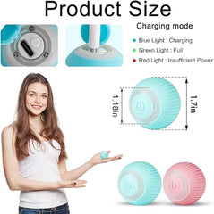 Smart LED 360° Interactive Cat Toy Ball, Obstacle-Avoiding Rechargeable LED Light Toy for Cats