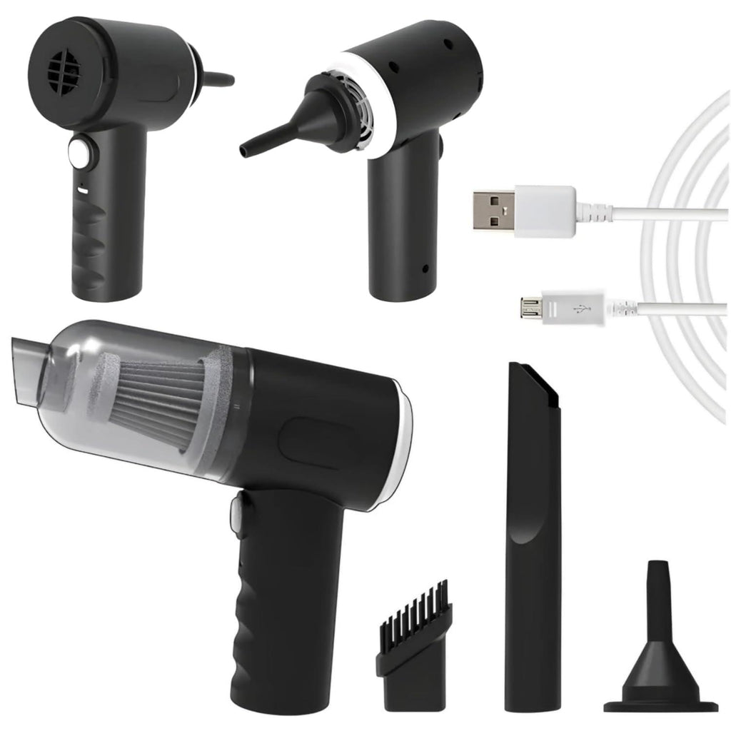 3IN1 Portable Car Vacuum Cleaner with Blower | USB Rechargeable Wireless Handheld Gardino