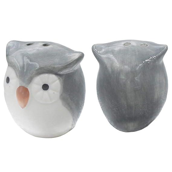 Gardino Delightful Ceramic Owl Salt and Pepper Shakers Set - Add a Touch of Fun to Your Dining Table Gardino