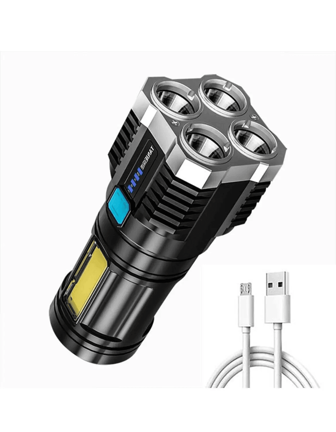 Gardino 2in1 OSL+COB LED Torch Rechargeable Flashlight 4 Modes Long Range 5W Power Light with Charging Indicator - Gardino