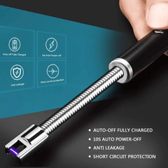 Electronic Long Matches For Candles Refillable Stove Grill Lighter Kitchen Gas Lighter Stick Camping BBQ Arc Lighter - Gardino