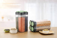 4-in-1 Square Food Container for Cereal Storage, Multi-Color Gardino