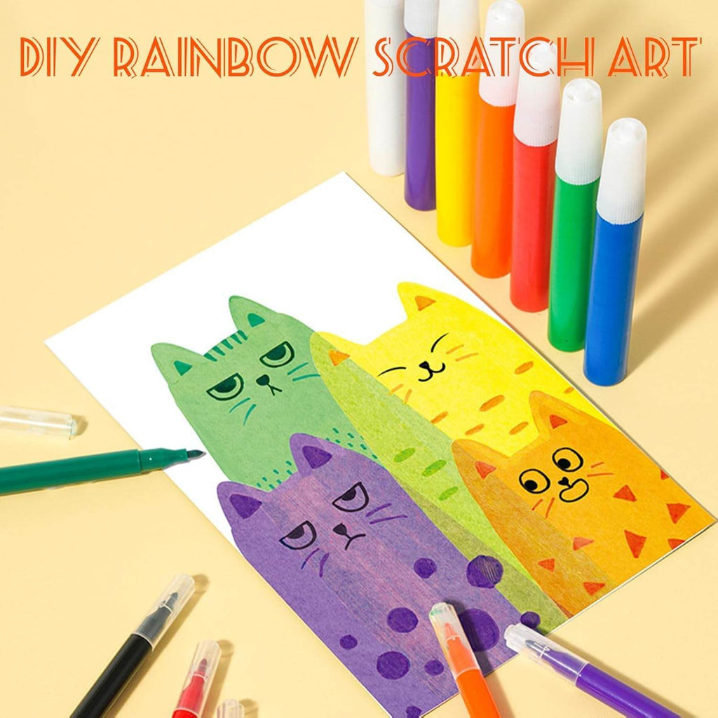 Art Kids Paint Kit – 35-Piece DIY Rainbow Scratch & Dot Painting Craft Set for Creative Fun - Gardino