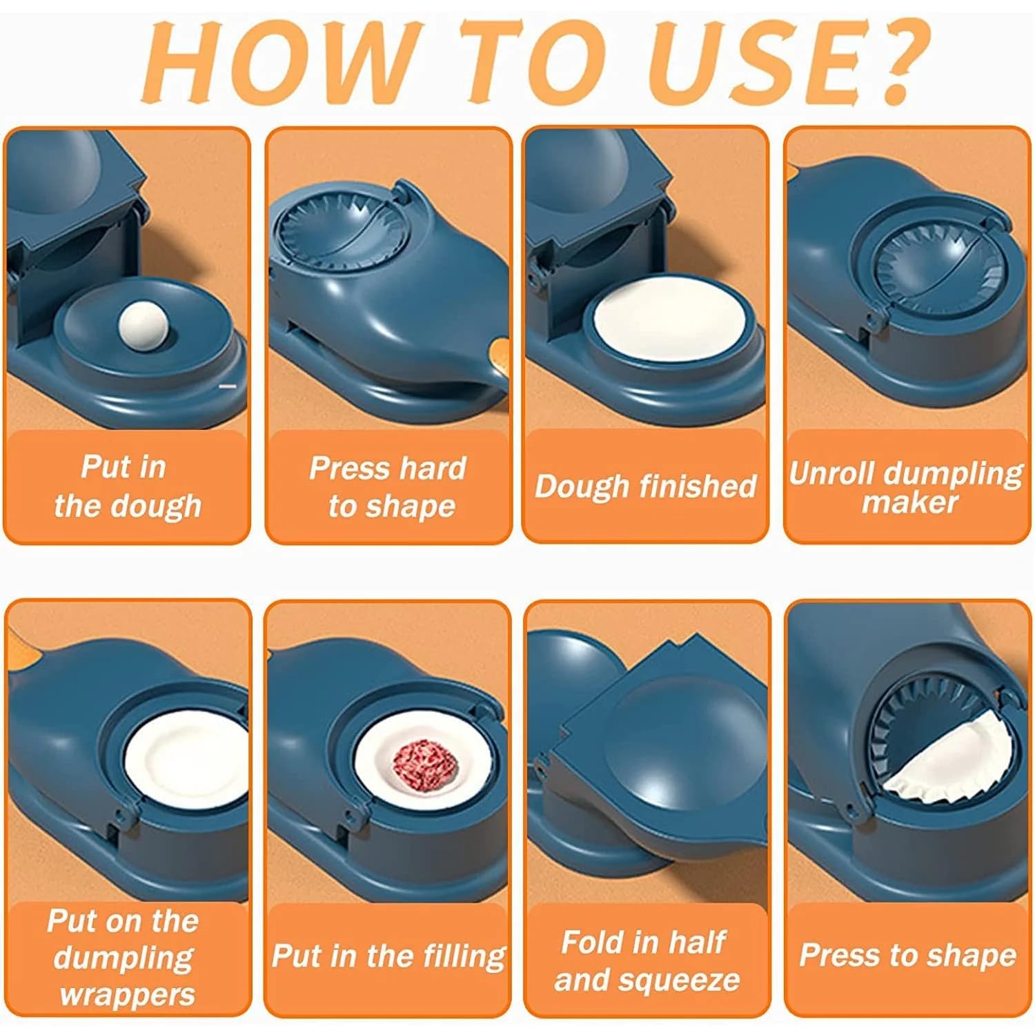 2-in-1 Dumpling Maker, Ghughra & Momos Mould Machine with Skin Press, Kitchen Tool for Gujiya and Puri Gardino