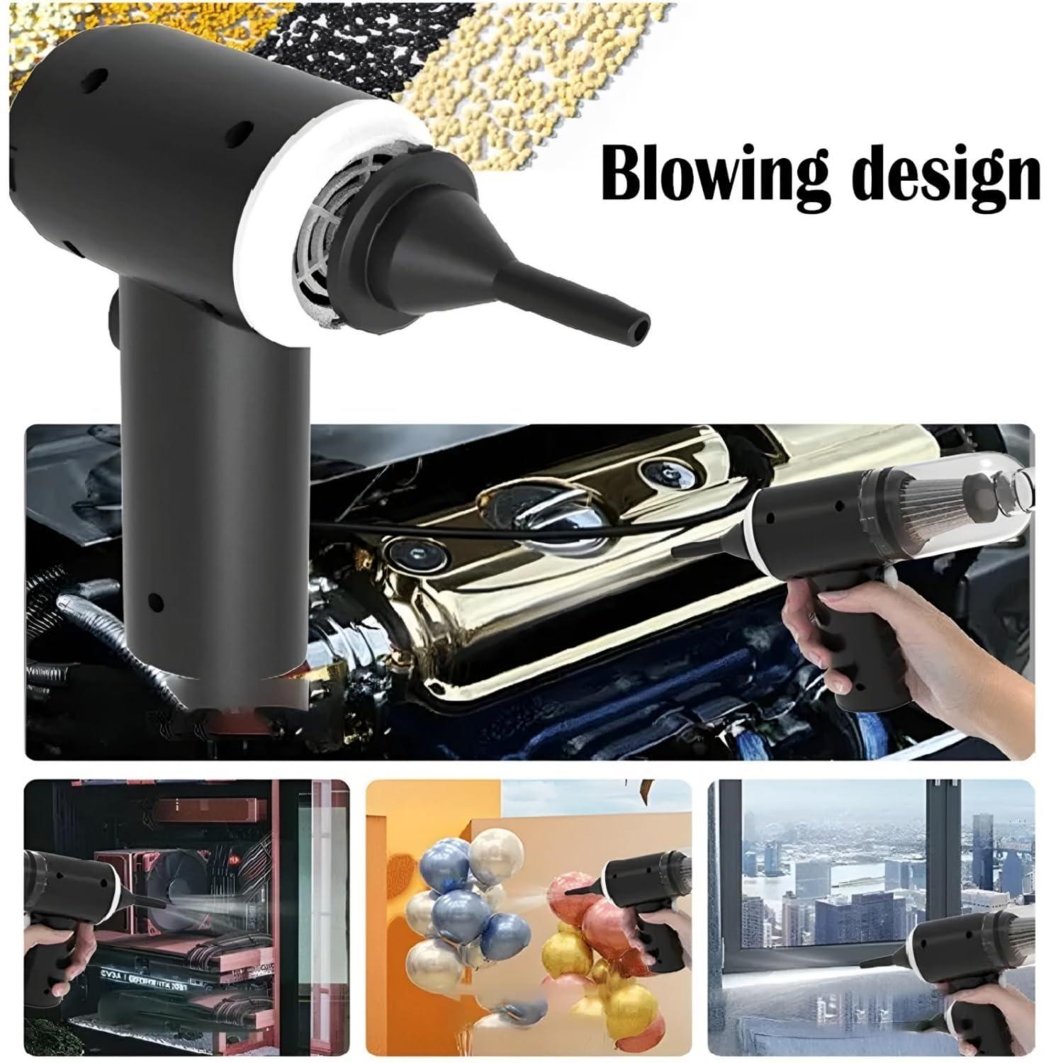 3IN1 Portable Car Vacuum Cleaner with Blower | USB Rechargeable Wireless Handheld Gardino