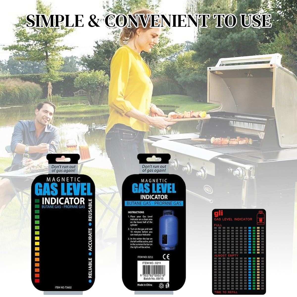 Gas Level Indicator, Propane Gauge for Propane Tank, Reusable Propane Fuel Level Indicator for Home and Kitchen Gardino