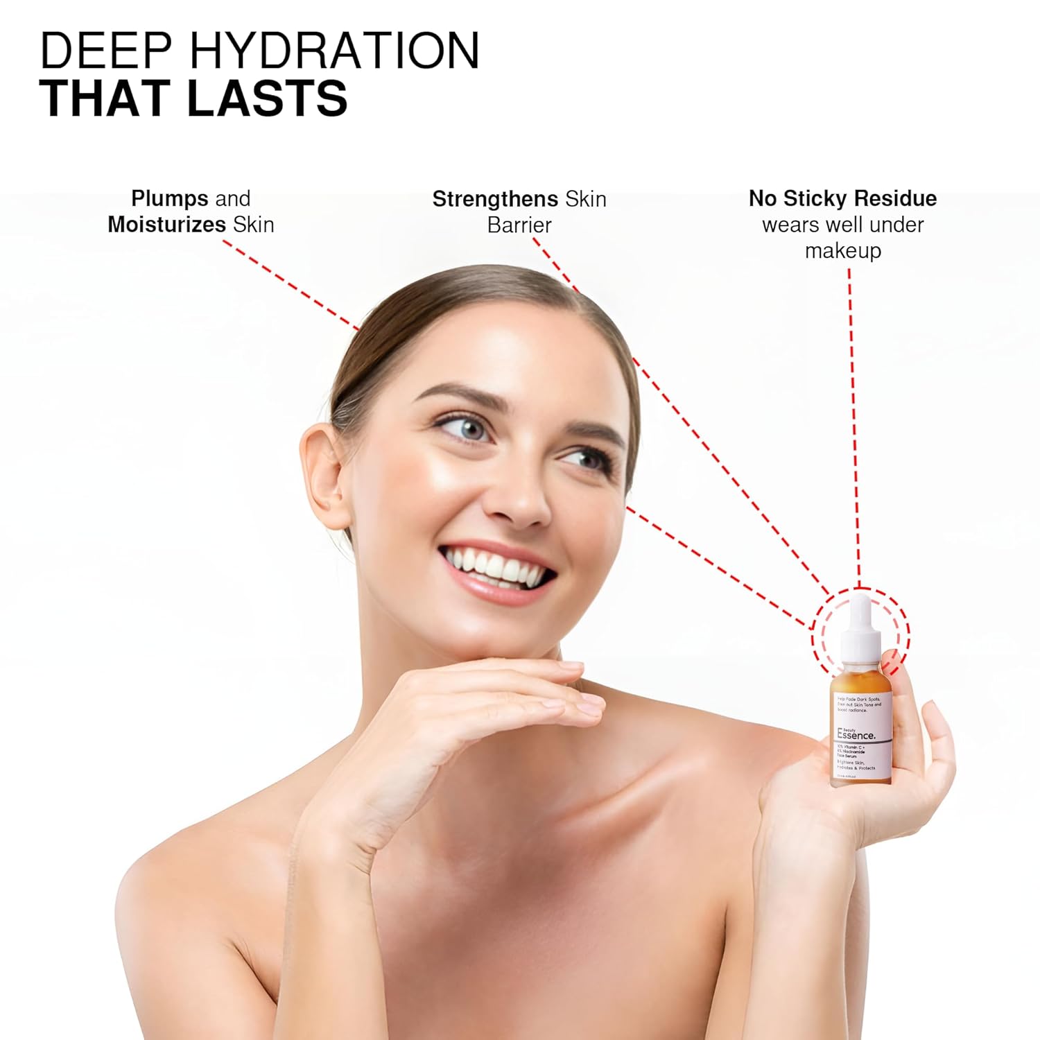 10% Vitamin C Face Serum By Beauty Essence | With 5% Niacinamide | All Skin Types | For Men & Women | Helps in Skin Brightening & Pigmentation Removal | 30ml