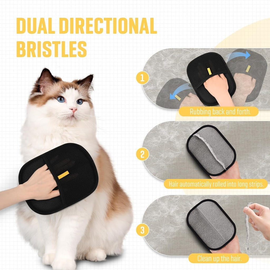 Pet Hair Remover Gloves & Roller – Perfect for Car, Bed & Upholstery