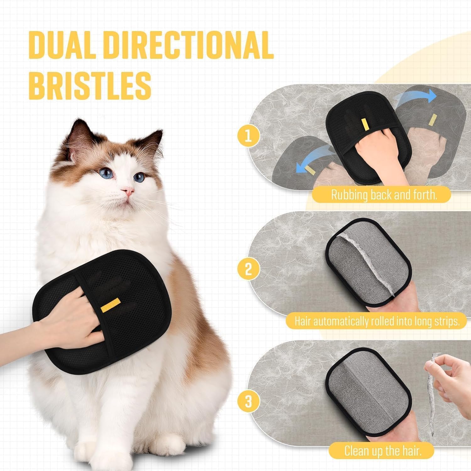 Pet Hair Remover Gloves & Roller – Perfect for Car, Bed & Upholstery