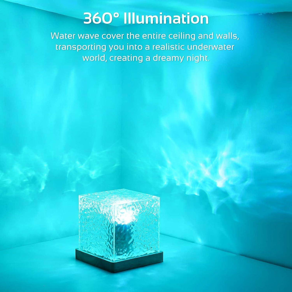 Gardino Ocean Wave, Romantic Warm Ocean Wave Water Night Light Projector 3D Water Wave Effect, Romantic LED Light Projector Projection Lamps - Gardino