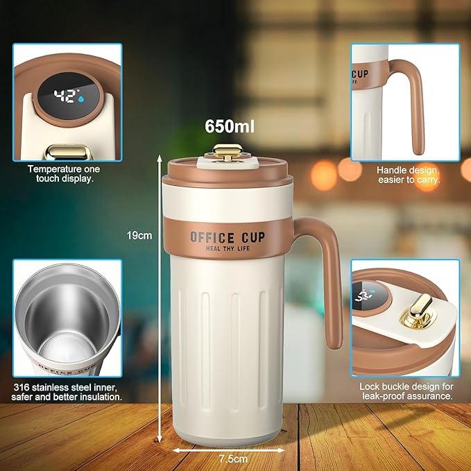 Smart Insulated Travel Mug with Digital Temperature Display – Keeps Your Drinks Perfectly Hot or Cold Gardino